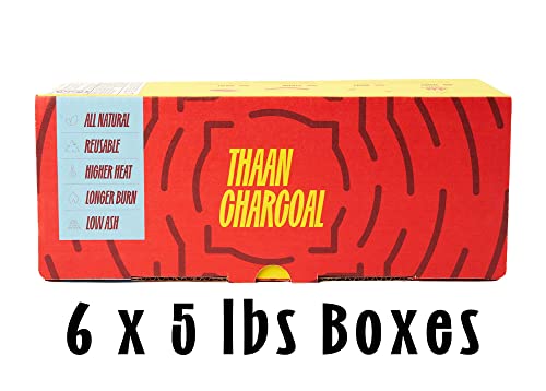 Thaan Thai Style Charcoal, 5lb. 4-6 Hour Burn Time. Restaurant Grade Charcoal. Low Ash, No Smoke, High Heat. Up to 1200 Degrees. Binchotan Quality, Extruded Process.