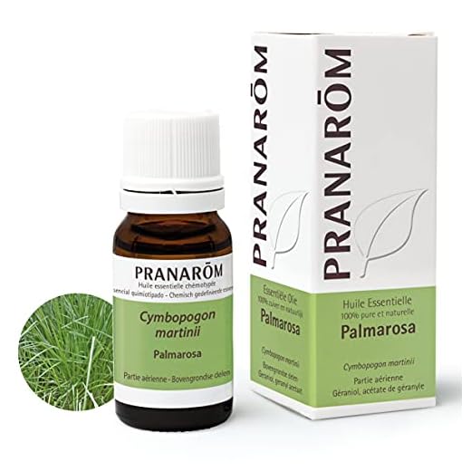 PRANAROM - Palmarosa - Aceite Esencial 100% Quimiotipado - Partes Aéreas - Respiración - Prevención Picaduras - Vías Urinarias - Confort Femenino - Cuidados De La Piel - Equilibrio Emocional - 10ml.