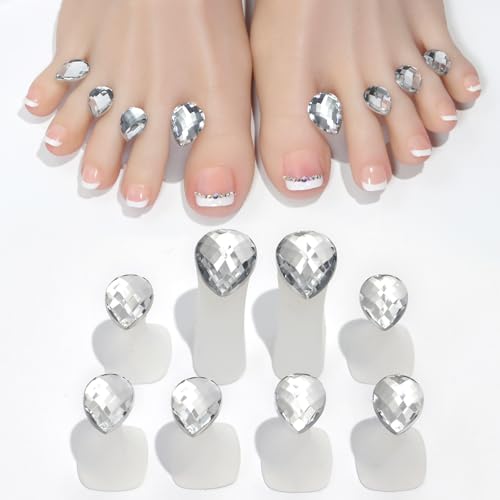 16pcs Nail Polish Toe Stretcher Toe Separators Silicone Nail Art Finger Separators Toe Stretcher Manicure Pedicure Tools for Toes Finger(8pcs Water Drops + 8pcs Red Heart Shapes)