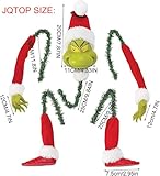 JQTOP Christmas Tree Topper - Elf Head/Arm/Leg for Christmas Tree Stole Elf Stuffed Leg Stuck Tree Topper Garland Ornaments - Image 4