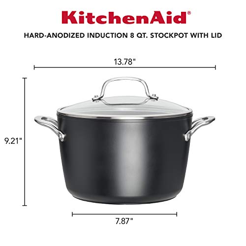 Image of KitchenAid Hard-Anodized Induction Nonstick Stock Pot with Lid, 8-Quart