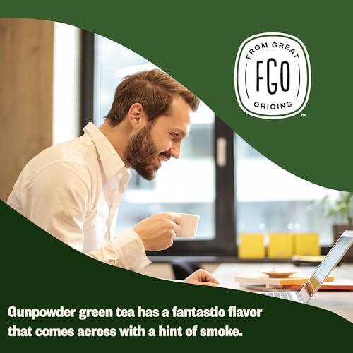 FGO Organic Gunpowder Green Tea, Loose Leaf, 453g Bulk Resealable Bag, Packaging May Vary (Pack of 1) - 5