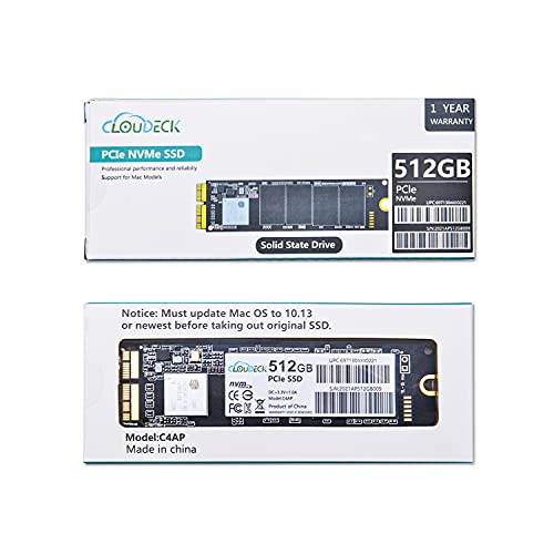 Cloudeck Nvme Ssd 512Gb Pcie Gen3X4 Internal Solid State Drive With 3D Nand For Macbook Air (Mid 2013-2017), Macbook Pro(Retina, Late 2013-Mid 2015), Mac Pro(2013) & Mini (2014), Imac(2013-2017) #TOP6