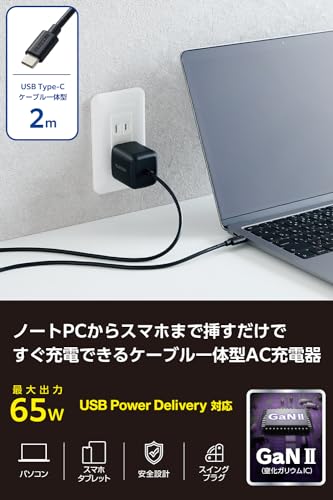 エレコム 充電器 Type-C 65W EC-AC8665BK