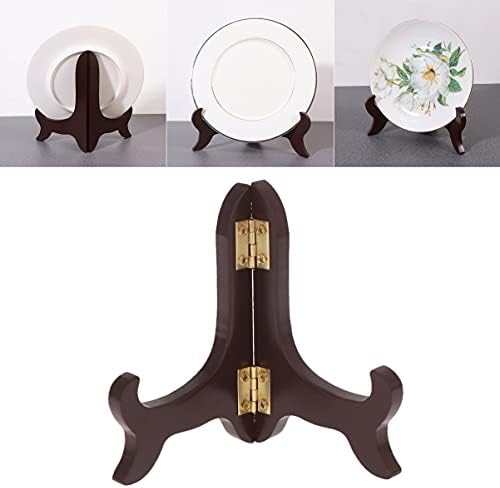 BESPORTBLE 4 Inch Plate Display Stand Vintage Wooden Easel Display Photo Holder Stand for Displaying Picture Books Decorative Plates Tablets