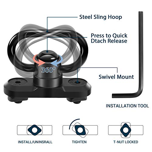 Airsson Tactical Rifle Sling: Adjustable Gun Slings With Swivels Mount, 2 Point Rifle Strap For Outdoors And Hunting #TOP2