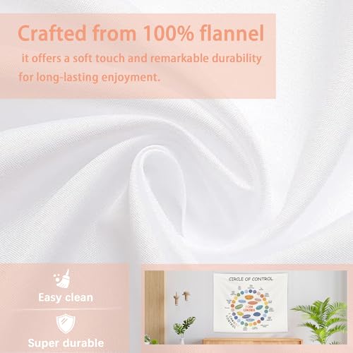 AQYIP Mental Health Tapestry Wall Hanging, Circle of Control Mental Health Tapestry Decorative, Inspirational Wall Blanket Decor for Counseling Therapy Office Bedroom, 50x60 Inch - Thumbnail 3
