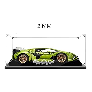 Teakpeak Vitrine pour Lego, Vitrine Antipoussière Display Case en Acrylic Presentoir Vitrine pour Lego Lamborghini 42115 (Modèle Non Incluse)
