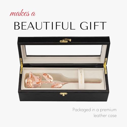Image of Forever Rose Real Rose Dipped in Rose Gold, Luxury Leather Display Case