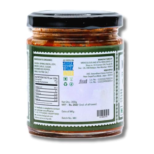 Image of MAVI's Radish Kimchi | Korean Style Vegan Kimchi | Artisanal Probiotic Pickle | 100% Natural & Organic | No Preservatives, Artificial Flavour or Colour | Pack of 1 (200g)