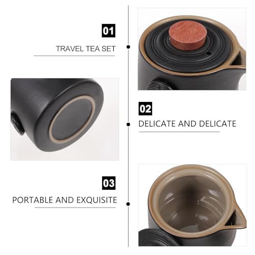 Juego de té portátil resistente de cerámica con bolsa de transporte 4