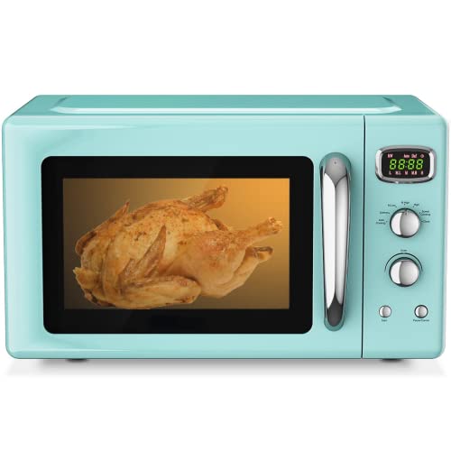 Image of MAT EXPERT 0.9 Cu.ft Microwave Countertop, Digital Timing & 5 Micro Power, 25L Small Microwave w/Glass Turntable & 6 Preset Buttons, Delayed Start Function, 900W Mini Microwave w/Child Lock