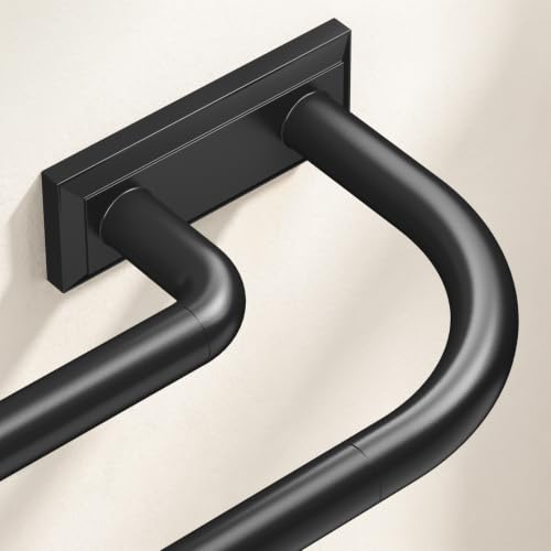 Wolistsa Double Curtain Rods for Windows 72-144 Inch, Wrap Around, Black