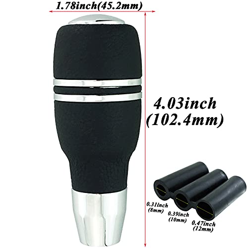 Abfer Automatic Shifter Knob Button Car Stick Shift Lever Head Replacement Aluminum Alloy Gear Shifting Fit For Most Auto Transmission Vehicle, Black #TOP2