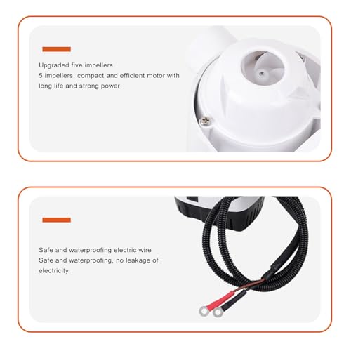 Miniatura 4 de 12v Bomba De Sentina Para Barcos 1100gph Con Interruptor De Flotador Incorporado Para Lanchas A Motor, Yates Y Motos Acuáticas