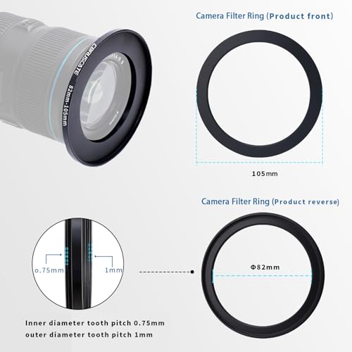 Anillo de filtro de cámara de 82 mm a 105 mm de aluminio mecanizado de alta precisión 3