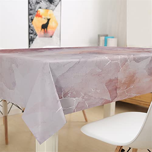 Table tachée ? Solution avec la nappe imperméable rectangulaire marbre violet 140x220cm
