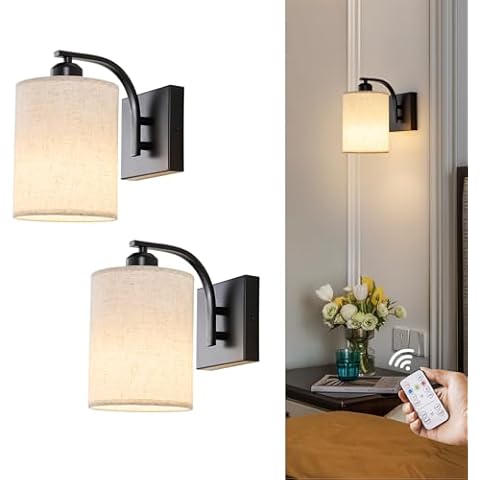 Powfloven Black Rechargeable Wall Sconces Cover