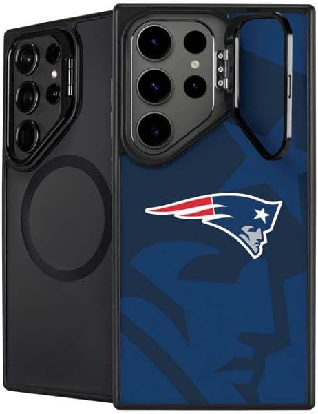 Skinit Kickstand Phone Case Compatible with Galaxy S25 Ultra - Officially Licensed NFL New England Patriots Black & White Design