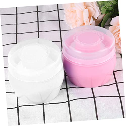 ibasenice 6 Conjuntos De Sopro De Pelúcia Para Bebê Recipiente Transparente Para Maquiagem Pó De Pó
