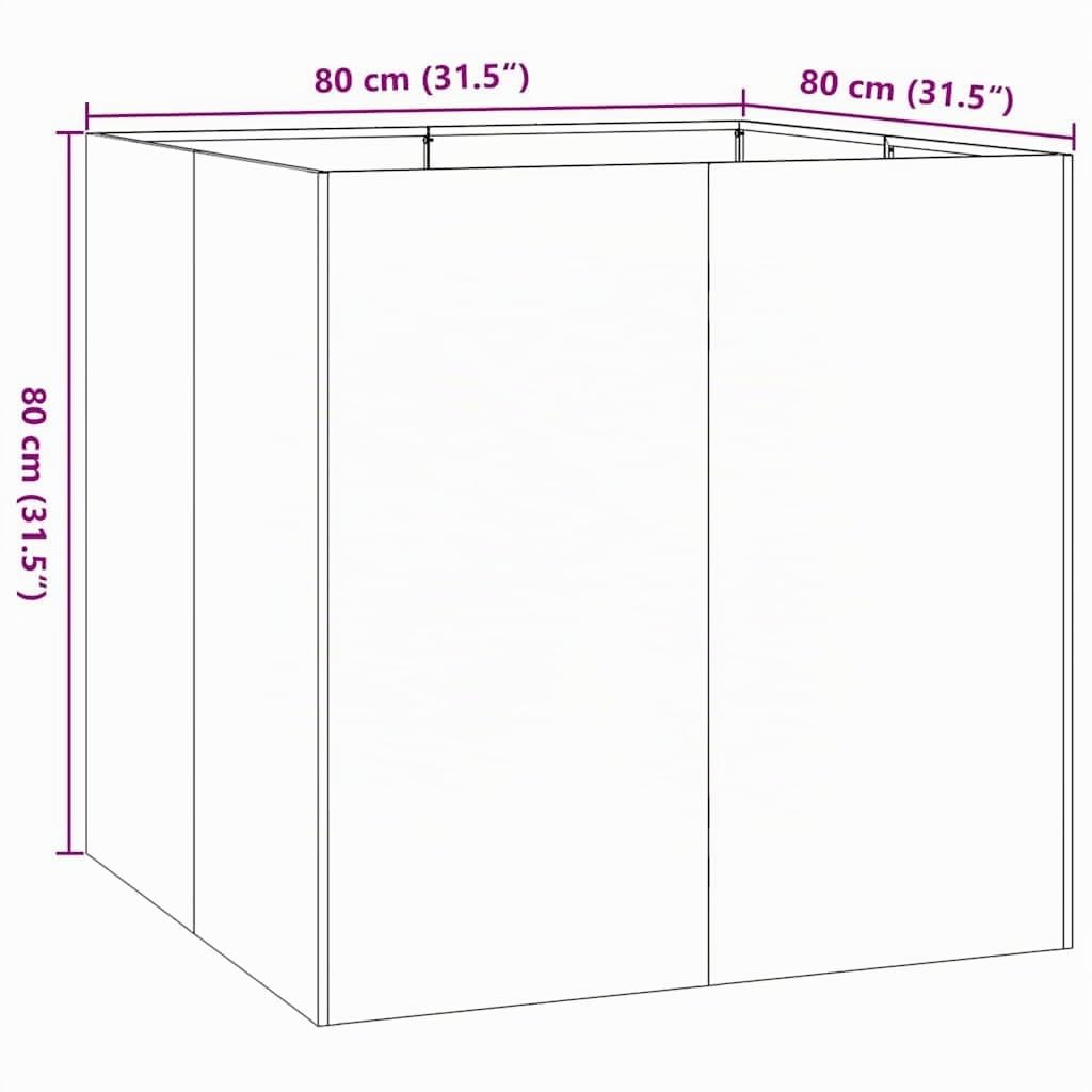 Myheimly Pflanzkübel, Pflanzschale, Garten-Garten-Pflanzkübel, Outdoor-Pflanzgefäß, Hochbeet, Pflanzgefäß 80x80x80 cm Verzinkter Stahl