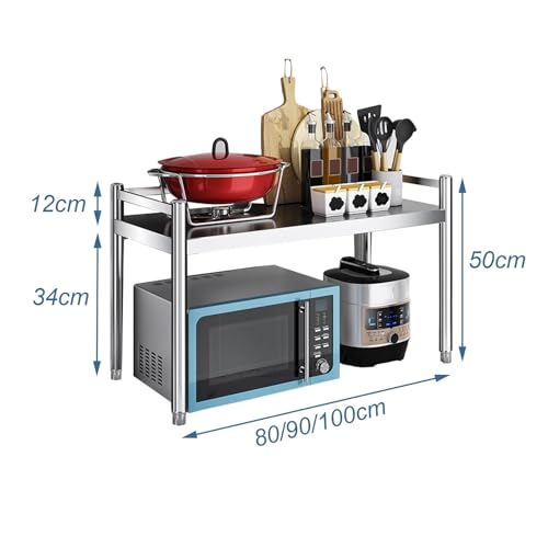 Étagère micro-ondes inox supérieure 100cm : solution de rangement durable pour comptoir