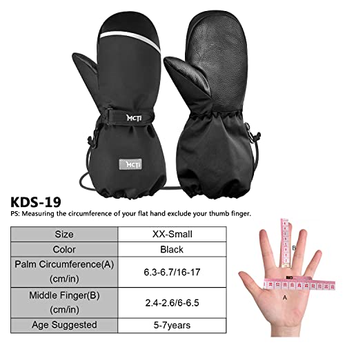 MCTi Kids Mittens with String KDS-19 One Pair(Black, XX-Small) Kids Mittens with Removable Liner MC-03 One Pair(Black, XX-Small)2