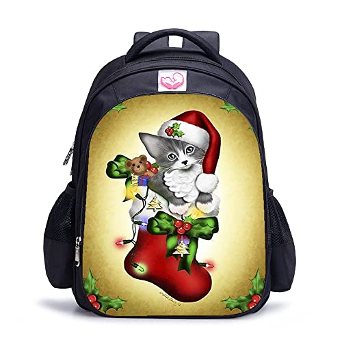 Mochila de gato navideño de 16 pulgadas para viaje o trabajo