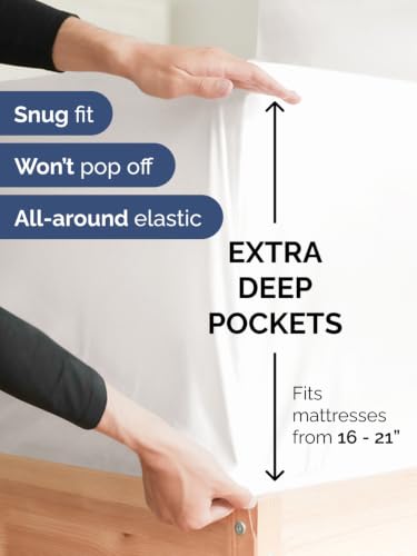 Image of Extra Deep Pocket Twin Sheet Set - Breathable & Cooling - Antique White