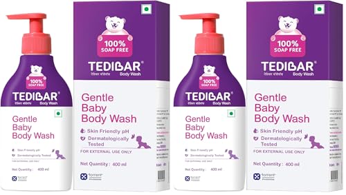 Image of Tedibar Rich Moisturising Baby Body Wash 400ml with Skin Friendly PH | 100% Soap & Alkali Free | Prevents Dryness & Rahses | Dermatologically Test (Pack of 2)