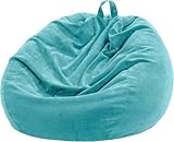 Nobildonna Sitzsackstuhl für Kinder und Erwachsene, nur Bezug (keine Füllung) für Sofa-Stofftiere, 110 x 89 cm(Turquoise)