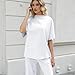 SeeLuNa Womens Tops Batwing Sleeve Mock Neck T Shirts Oversized Tees Maternity Workout Casual Blouses Trendy Y2K Outfits(White,S)