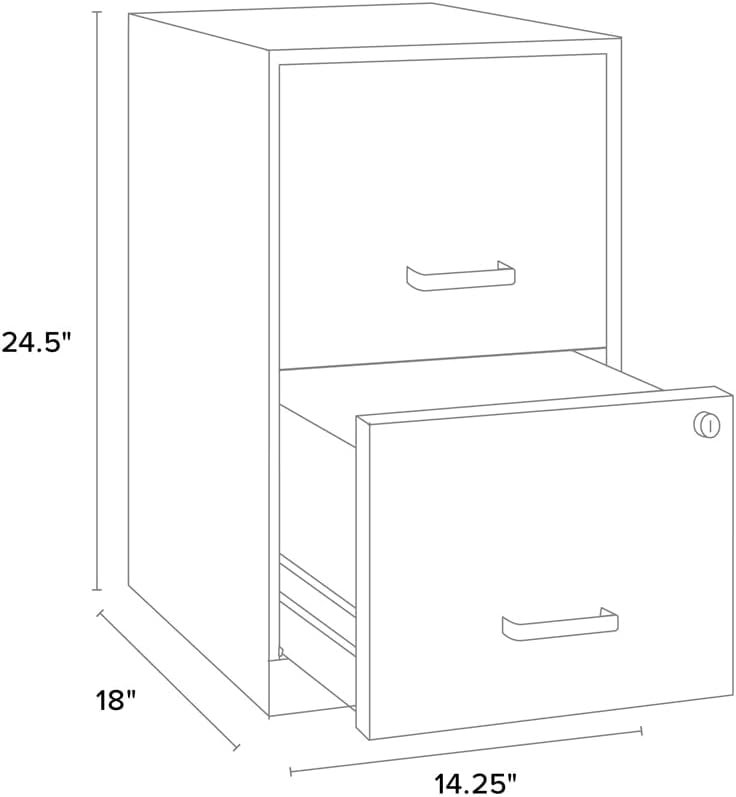 Vista 3 de Hirsh Industries Space Solutions - Archivador metálico de 18 pulgadas con 2 cajones, color rosa