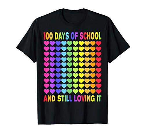 Heart Love 100 Days Of School Shirt Teacher Boy Girl Gift T-Shirt