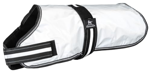 Knuffelwuff Hundemantel komplett reflektierend 35cm - Warmer Mantel mit Klettverschluss für kleine, mittelgroße und große Hunde - Wasserabweisend, Windabweisend - Sicherheitsweste mit Geschirrloch