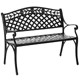Outsunny 2-Sitzer Sitzbank Wetterfest Gartenbank Schwarz 102,5x61x84 cm