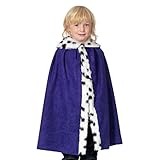 Super Kinder König oder Queen Kostüm Mantel in weichem Velvet abgeschnitten mit Pelz