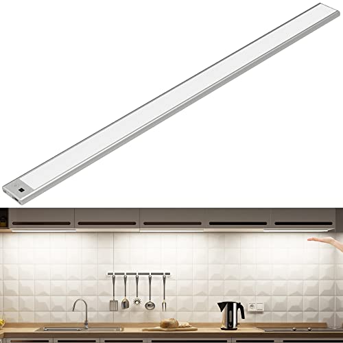 SOAIY 60cm Luz Led bajo Mueble con Sensor Movimiento de la Mano, Luz Led Cocina, Recargable, Ajustable con 3 Tipos de Colores para Armario, Dormitorio, Gabinete(2700K-6500K) Cover
