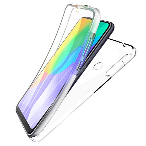 N NEWTOP Cover per Huawei Y6P, Custodia Crystal Case in TPU Silicone Gel PC Protezione 360° Fronte Retro Completa (per Y6P)