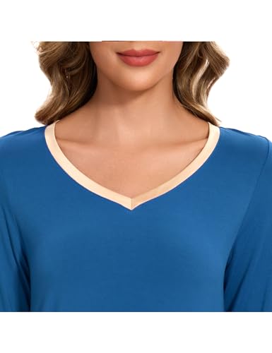 Image of GYS Womens Bamboo Viscose Nightgown Super Soft Lightweight Night Shirts for Sleeping