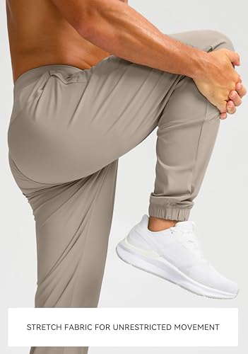 Soothfeel Calças de treino atléticas masculinas com bolsos com zíper e bolsos para golfe, Pó de carb