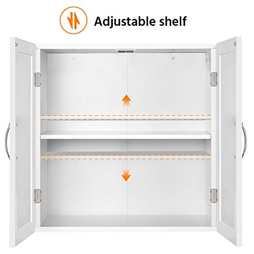 Yaheetech Bathroom Medicine Cabinet 2 Doors Wall Mounted Storage Cabinet with Adjustable Shelf, White by Yaheetech - Image 5