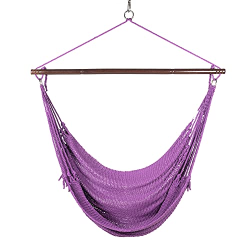 Caribbean Hammocks Jumbo Chair With Footrest - 55 Inch - Soft-Spun Polyester Purple #TOP1