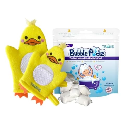 TruKid Bubble Podz & BubbleGlove Bundle - Includes Bubble Bath Pods Yumberry10ct & 2-Set of Bath Wash Gloves for Parent & Child, Baby Bath Essentials, Gentle for Sensitive Skin of Kids, Toddlers Cover