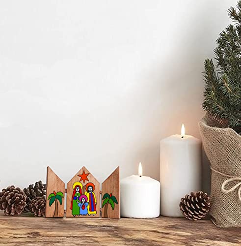 Nativity Sets For Christmas Indoor Decorations - Hand Crafted Nativity Ornament - Christmas Nativity Set Indoor - Mini Nativity Sets For Christmas - 3.5 X 4.8 Inches #TOP1