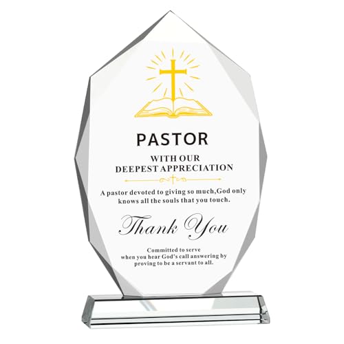 JOASURA Pastor Appreciation Gifts-Iceberg Shaped Crystal Plaque, 8.3x5.3 Inch Plaques