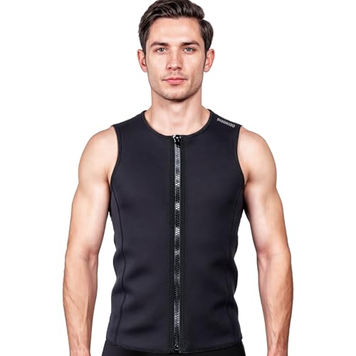 PAWHITS Neoprenanzug 3 mm Schwarz ärmellos Thermo-Weste für Herren und Damen Tauchen Surfen Schwimmen Segeln Sauna-Workout (L)