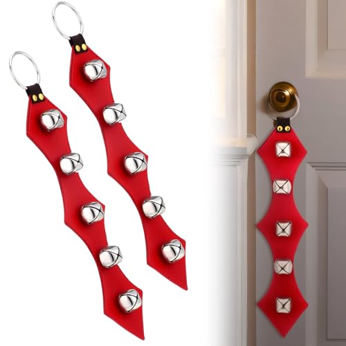 Christmas Jingle Sleigh Bells Door Knob Decor (2 Pcs)
