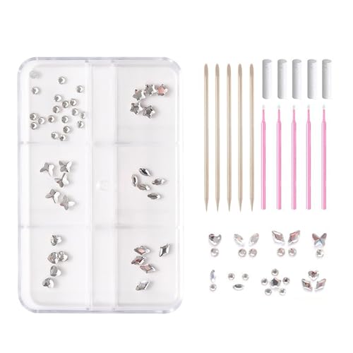 Image of Teeth Gems with Crystals Silver Diamantes Temporary Tooth Gems DIY Kit