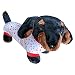 GOSH – Footlong Teckel en peluche en forme de teckel Loveheart Noir 30 cm